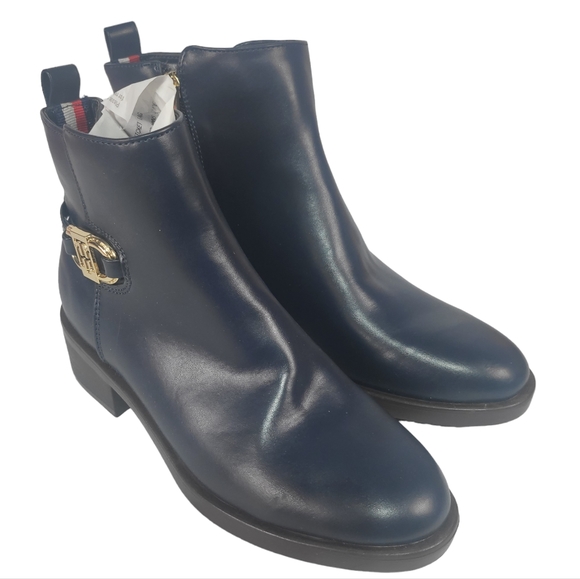 Tommy Hilfiger Imiera Ankle Boot Dark Blue 5.5 - Picture 5 of 8